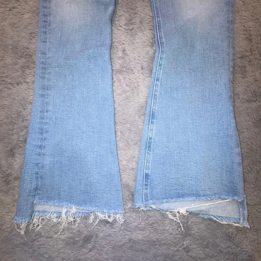 Mother Jeans Womens 32 The Runaway Step Fray California Cruiser Light Wash Flare